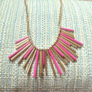Pink and Gold Statement Necklace